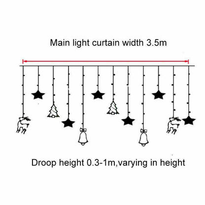 Guirnalda de hadas LED para ventana, cortina de luces, estrella, Navidad, fiesta de Navidad, hogar, interior