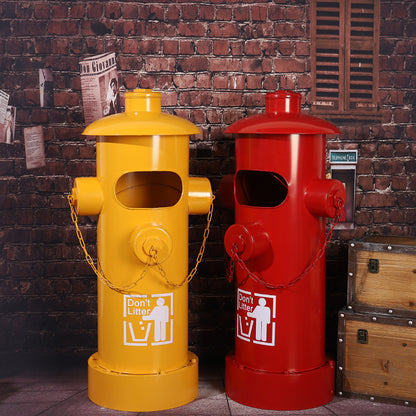 Iron Creative Industrial Style Vintage Fire Hydrant Shape Trash Can