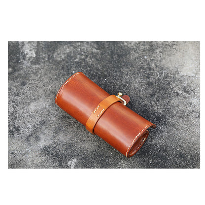 Cowhide High-end Handmade Retro Anti-stress Large-capacity Glasses Case