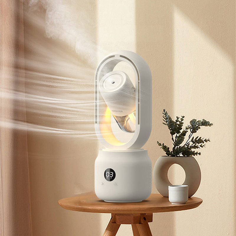 Ventilador eléctrico de niebla pulverizada refrigerado por agua de verano, humidificador de aire inalámbrico portátil recargable por USB, ventilador de mesa sin aspas