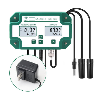 Instrumento de prueba multifunción con WiFi, detección en línea, pantalla Digital, PH, TDS, temperatura, EC, medidor de salinidad a base de ácido