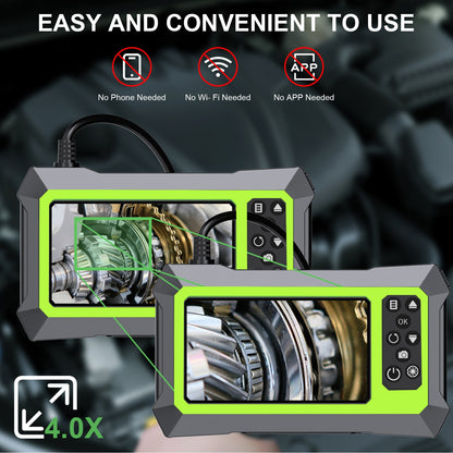 Boroscopio industrial de reparación de automóviles de tubo flexible con pantalla