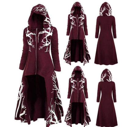 Nueva capa de vestido de Halloween chaqueta de manga larga con estampado irregular