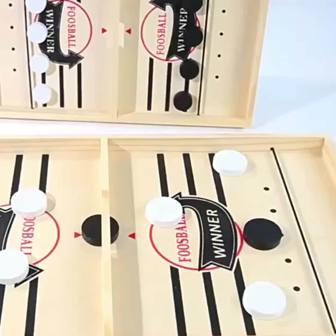 Jeu de rondelle de fronde rapide, jeu de hockey en bois, table de super baby-foot, jeu de fronde gagnant d'interaction parent-enfant de combat de bureau, jouets de jeu familial pour adultes et enfants