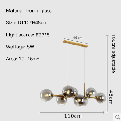 Candelabros de cristal nórdicos modernos y minimalistas en la sala de estar