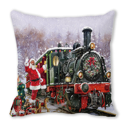 Merry Christmas Christmas Encryption Peach Skin Fabric Home Decoration Sofa Cushion Pillow ZT428