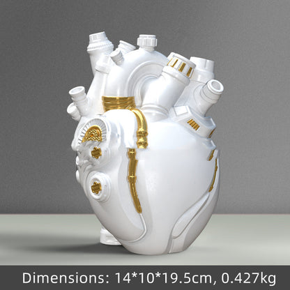 Adorno de jarrón con forma de corazón con simulación de ciberpunk, tecnología creativa, decoración para el hogar de Halloween