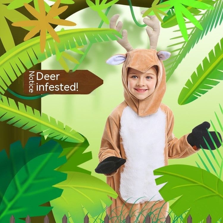 Halloween Animal Play Elk Christmas Reindeer Children Show Performance Gown