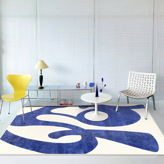 Tapis bleu Klein pour salon