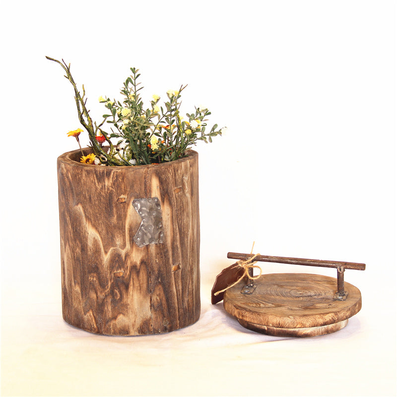 Wooden Vase Rustic Home Decoration Ornaments