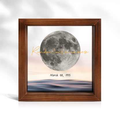 Cadre de lune transparent personnalisé pour les couples le jour de la naissance