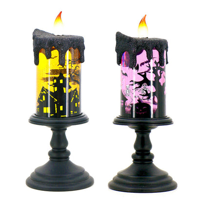 Halloween Decorations Skull Candle Light Ornament Glowing