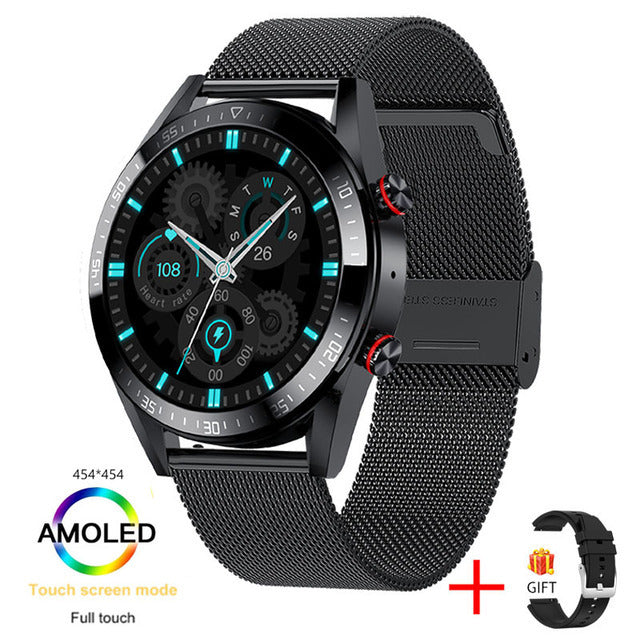 Appel Bluetooth montre intelligente musique fréquence cardiaque pression artérielle écran toujours lumineux