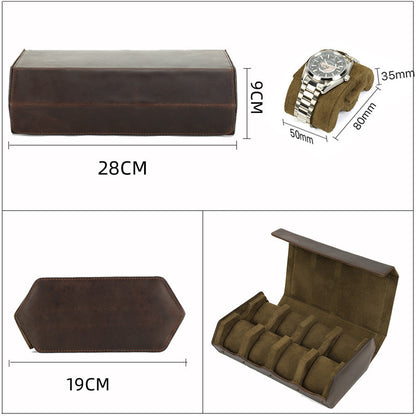 Caja de almacenamiento de reloj mecánico de cuero de alta gama Caja de reloj de ocho posiciones