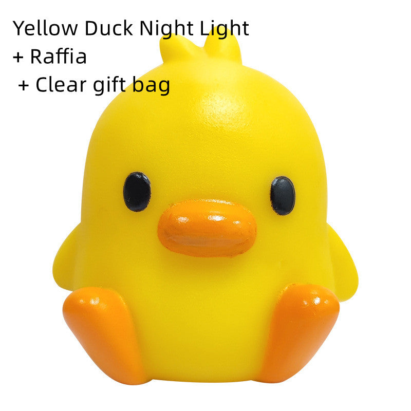 Pequeño pato amarillo pequeña lámpara de noche lámpara de noche lámpara de mesa desenchufada luz ambiental