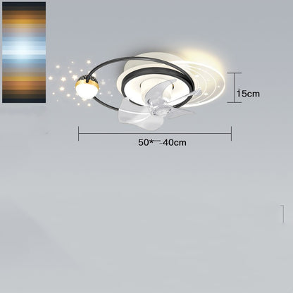 Modern Simple Bedroom Living Room Projection Fan Overhead Light