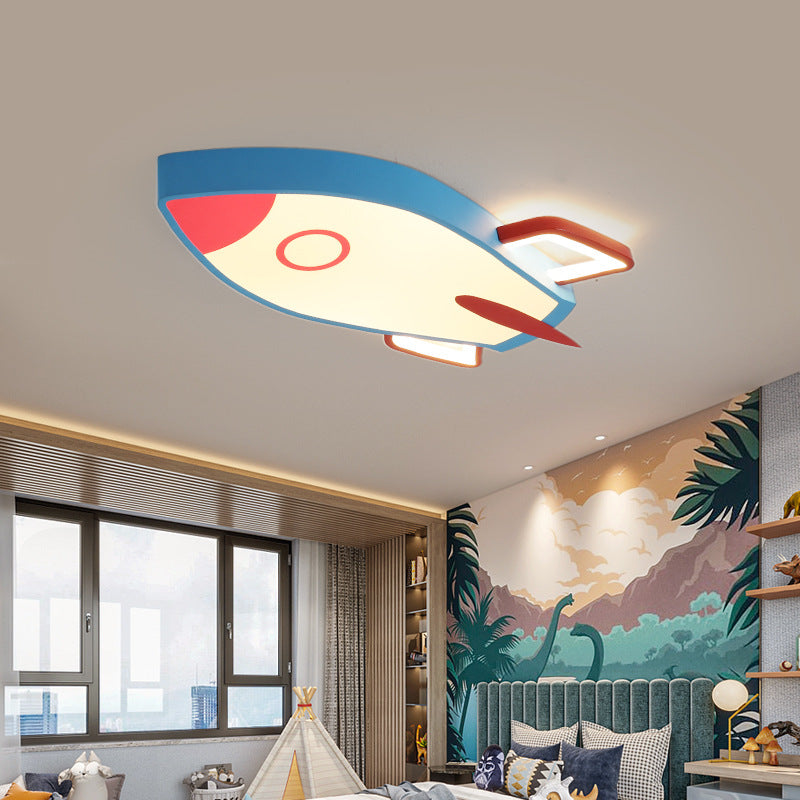 Cartoon Cartoon Children's Creative Rocket-shaped Aluminum Lamp