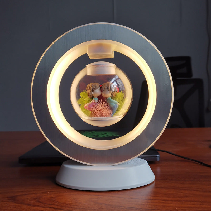 Valentines Day Gift Heart Floating Table LED Night Light Magnetic Levitation Creatives Lamp Desk Lamp Home Decor