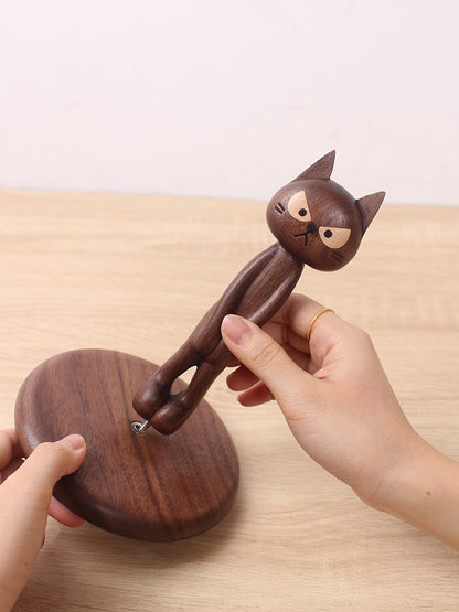 Wooden Cat Stand Tissue Holder