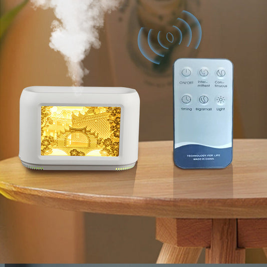 Humidificateur de boîte à lumière découpé en papier 400 ml, décoration de maison à brouillard épais