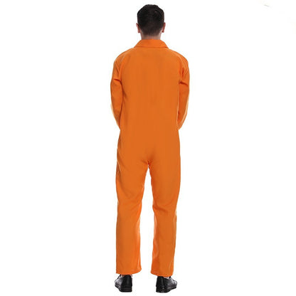 Halloween Orange Prisoner Cosplay Party Costume Jumpsuit