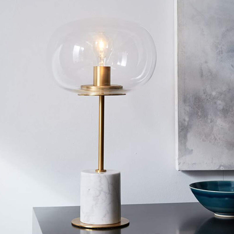 Lampe de Table en marbre minimaliste postmoderne, boule de verre nordique créative