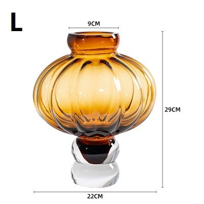 Creative New Lantern Glass Vase Living Room Dining Table Flower Arrangement