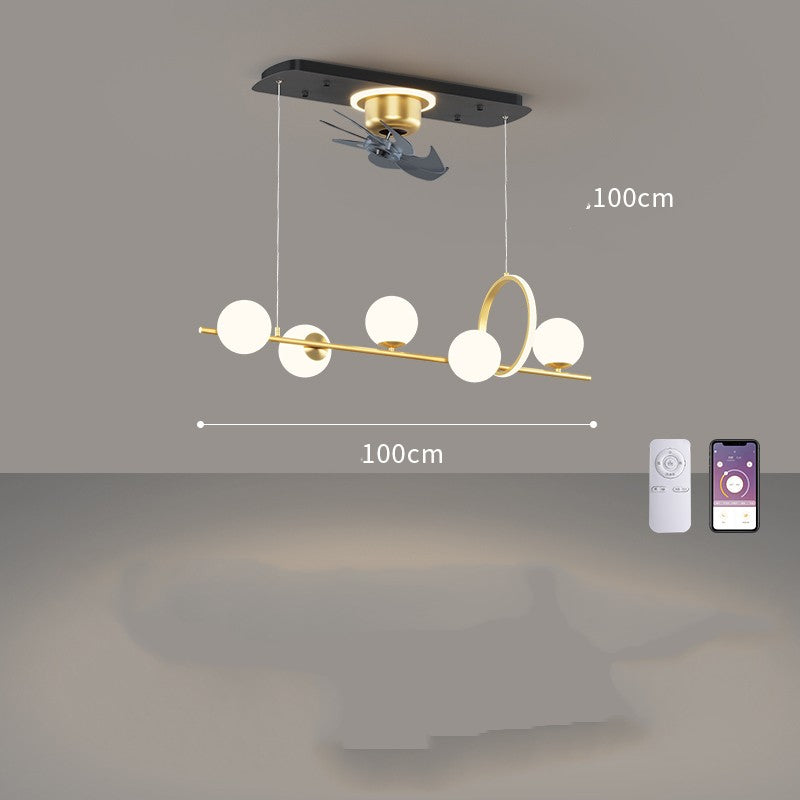 Luz de techo del ventilador de techo de la aplicación inteligente de lujo nórdico de la sala de estar