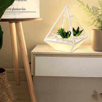 Simple Hollow Out Diamond Table Lamp Bedside