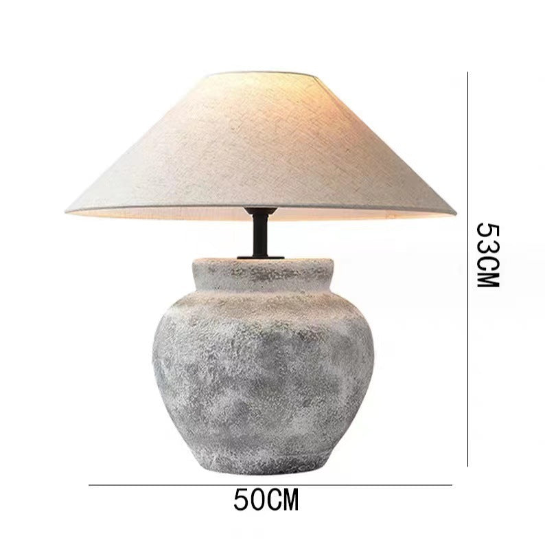 Ceramic Table Lamp Silent Style Large Modern New Chinese Retro Nostalgic Hotel Homestay Ornament