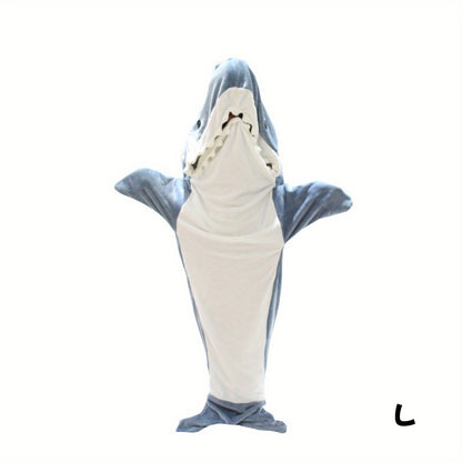 Couverture Shark Onesie pour adultes, couverture de requin à capuche, couverture de requin en flanelle super douce et confortable, sac de couchage pour costume de cosplay pour garçons et filles pour la nuit