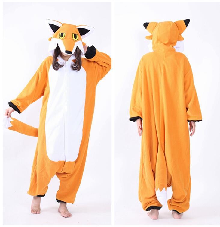 Mr. Fox Cartoon Animal Fleece Pajamas Halloween