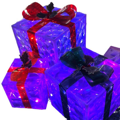 Caja de regalo de Navidad con luz mágica que cambia de color RGB