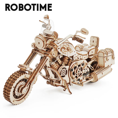 Robotime Rokr Cruiser moto bricolage modèle en bois 420 pièces blocs de construction Kits jouets drôles cadeaux pour enfants adultes livraison directe