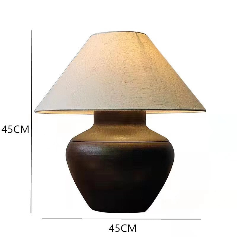 Ceramic Table Lamp Silent Style Large Modern New Chinese Retro Nostalgic Hotel Homestay Ornament