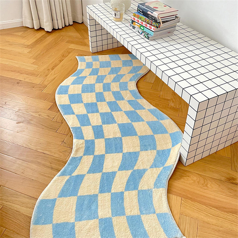 Tapis en damier irrégulier moderne et élégant