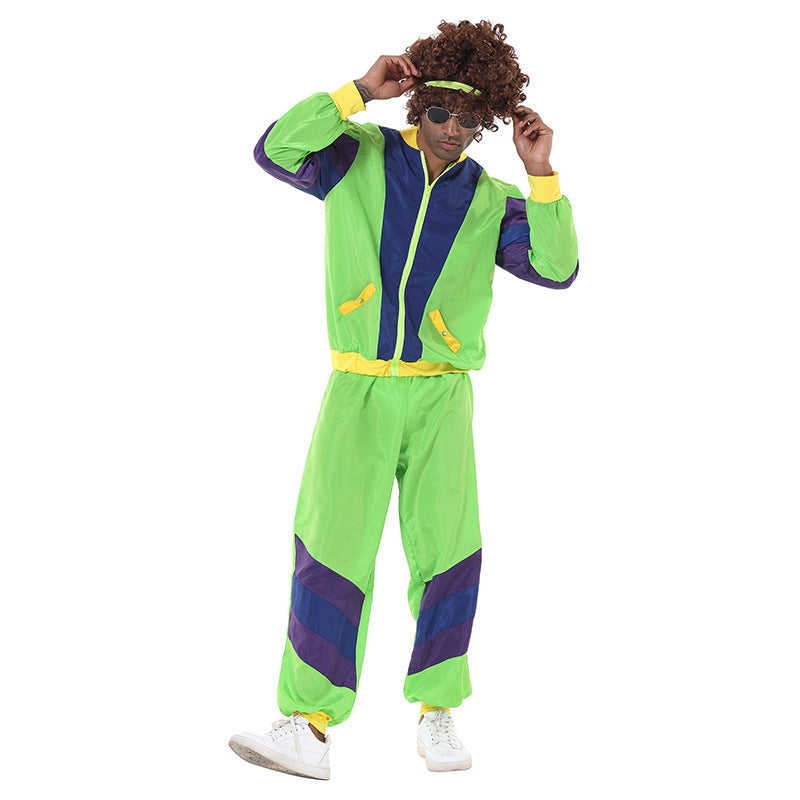 Halloween Retro Disco Baseball Uniform Stage Performance Costume