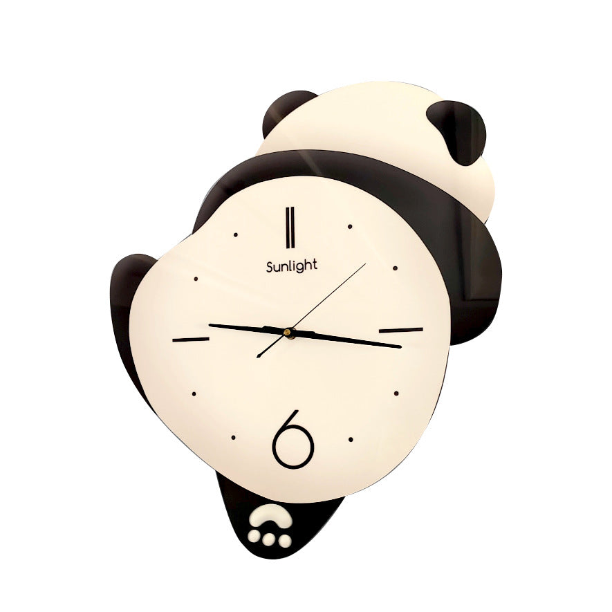 Panda fleur horloge créative salon mode