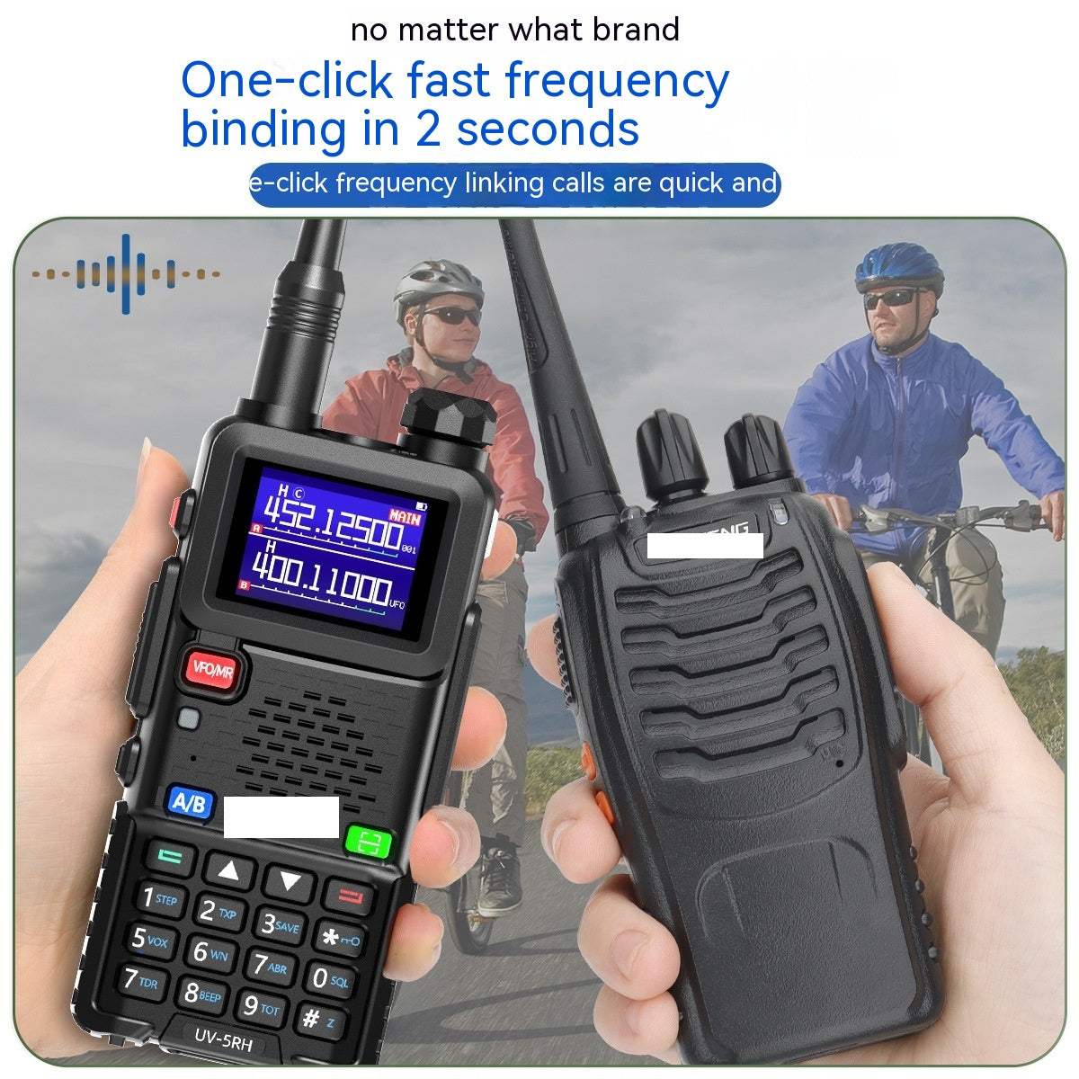 Talkie-walkie UV5R UV-5RH, correspondance de fréquence en un clic, charge directe de Type C