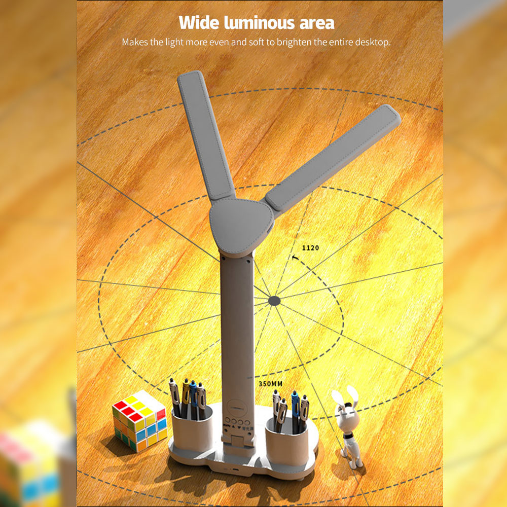 Lámpara de escritorio LED, lámpara de mesa multifunción con calendario, luz nocturna táctil USB con portalápices para lámpara de lectura de dormitorio