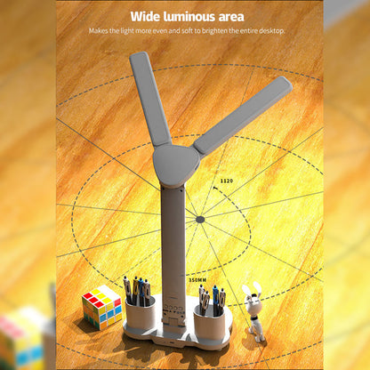 Lámpara de escritorio LED, lámpara de mesa multifunción con calendario, luz nocturna táctil USB con portalápices para lámpara de lectura de dormitorio