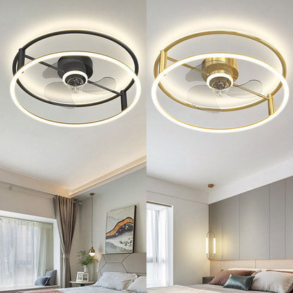 Modern Simple Dining Room Ceiling Fan Light