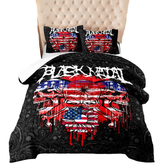 Edredón de calavera de terror de Halloween, ropa de cama europea y americana, algodón con plumas, impresión digital