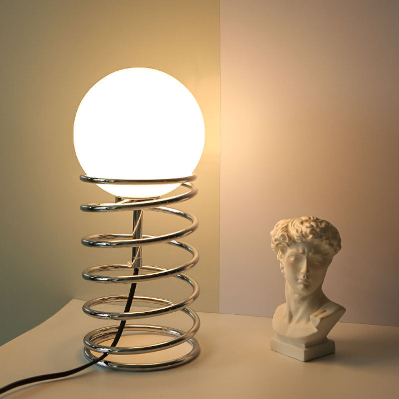 Metal Spring Decorative Bedside Table Lamp