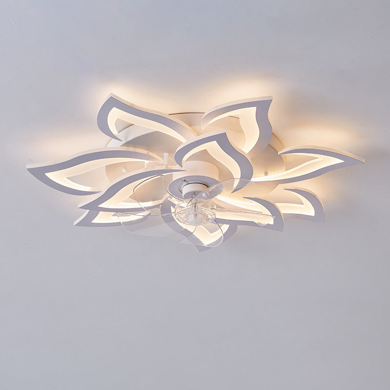 Lumière de salon simple et moderne, nouvelle lumière de ventilateur de plafond de chambre à coucher silencieuse