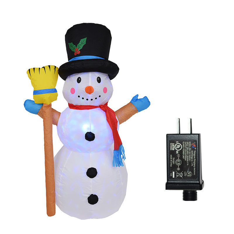 Modèle gonflable à lumière LED Bonhomme de neige de Noël Poupées gonflables rotatives colorées Jouets pour accessoires de fête de ménage de vacances