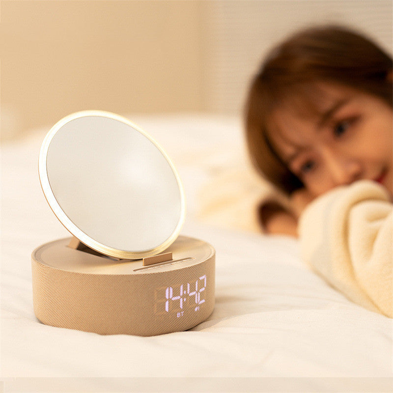 Miroir chargeur sans fil réveil Bluetooth haut-parleur LED veilleuse intelligente horloge numérique haut-parleur pour chargeur de téléphone