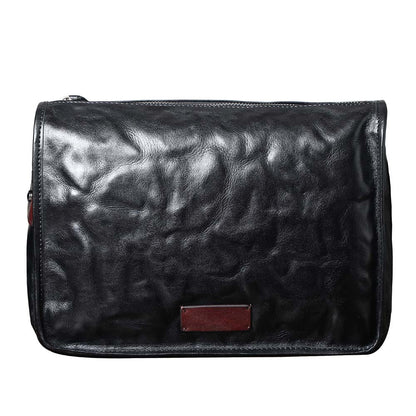 Bolso de hombro para hombre de moda de ocio Mensajero de cuero curtido vegetal