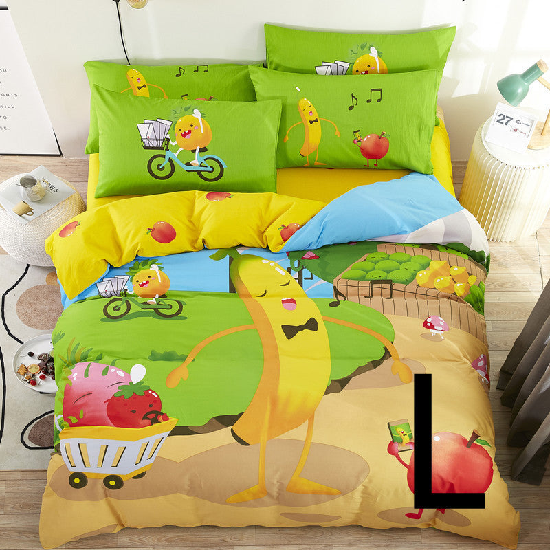 Drap de lit pour enfants, housse de couette, drap de lit, dessin animé mignon, textile pour la maison