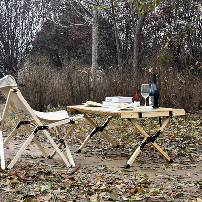 Ensemble table et chaises de rouleaux de poulet d'extérieur, portables